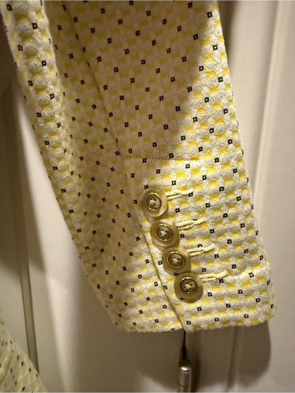 CAbi Yellow Double-Breasted Hobnob Topper. - Picture 7 of 8
